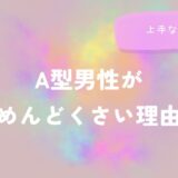 A型男性がめんどくさい理由と上手な接し方をイメージした画像