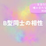 B型同士の相性｜自由な関係が噛み合わないときの対処法をイメージした画像